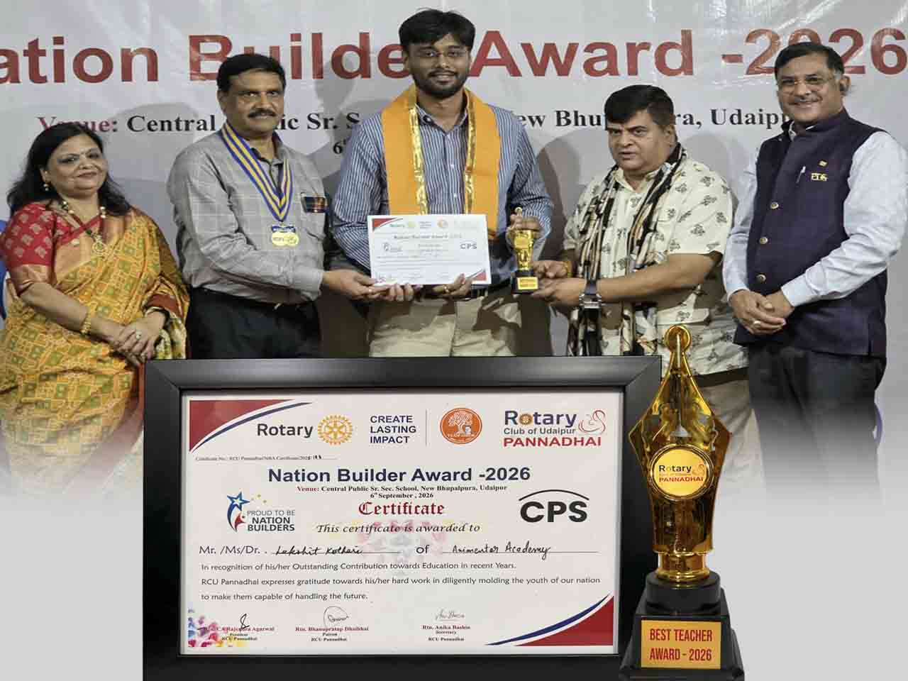 teacher day award 2026 animentor academy udaipur